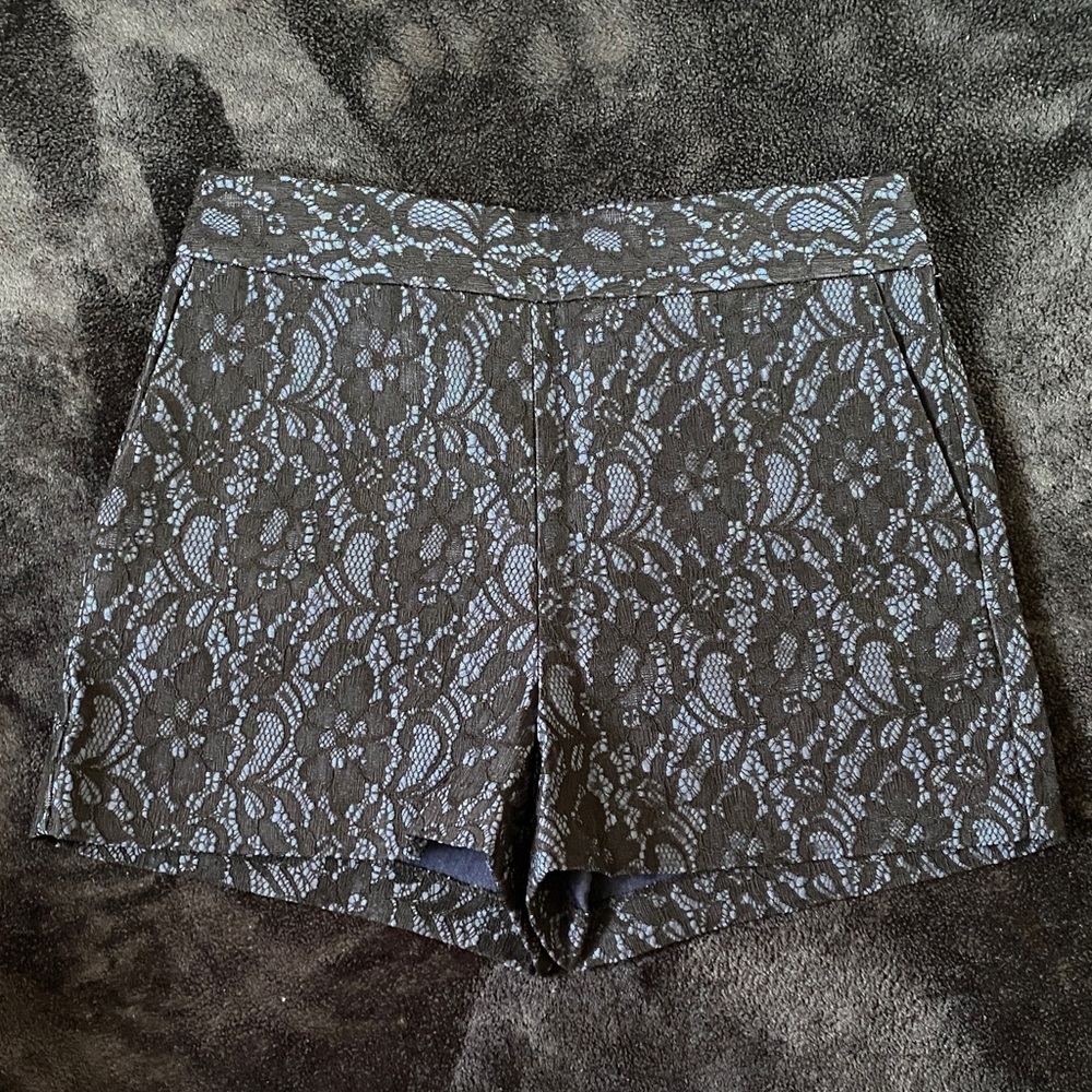 Express Black and Gray Lace Women Shorts